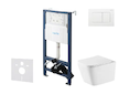 kielle Genesis New - Set předstěnové instalace, klozetu Arkas I, Vortex Rimless+, sedátka softclose a tlačítka Gemini New III, l
