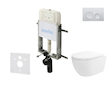 kielle Genesis New - Set předstěnové instalace, klozetu Oudee, Vortex Rimless+, sedátka softclose a tlačítka Gemini New I, leskl