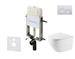 kielle Genesis New - Set předstěnové instalace, klozetu Oudee, Vortex Rimless+, sedátka softclose a tlačítka Gemini New I, leskl