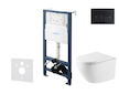 kielle Genesis New - Set předstěnové instalace, klozetu Oudee, Vortex Rimless+, sedátka softclose a tlačítka Gemini New II, matn