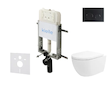 kielle Genesis New - Set předstěnové instalace, klozetu Oudee, Vortex Rimless+, sedátka softclose a tlačítka Gemini New II, matn