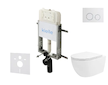 kielle Genesis New - Set předstěnové instalace, klozetu Oudee, Vortex Rimless+, sedátka softclose a tlačítka Gemini New II, lesk