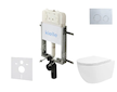 kielle Genesis New - Set předstěnové instalace, klozetu Oudee, Vortex Rimless+, sedátka softclose a tlačítka Gemini New II, lesk