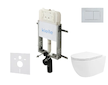 kielle Genesis New - Set předstěnové instalace, klozetu Oudee, Vortex Rimless+, sedátka softclose a tlačítka Gemini New III, les