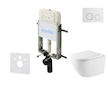 kielle Genesis New - Set předstěnové instalace, klozetu Oudee, Vortex Rimless+, sedátka softclose a tlačítka Gemini New II, lesk