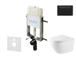kielle Genesis New - Set předstěnové instalace, klozetu Oudee, Vortex Rimless+, sedátka softclose a tlačítka Gemini New III, mat