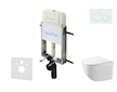 kielle Genesis New - Set předstěnové instalace, kompaktního klozetu Gaia, Rimless, sedátka softclose a tlačítka Gemini New I, le