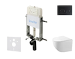 kielle Genesis New - Set předstěnové instalace, kompaktního klozetu Gaia, Rimless, sedátka softclose a tlačítka Gemini New II, m