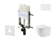 kielle Genesis New - Set předstěnové instalace, kompaktního klozetu Oudee, Vortex Rimless+, sedátka softclose a tlačítka Gemini 