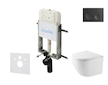 kielle Genesis New - Set předstěnové instalace, kompaktního klozetu Oudee, Vortex Rimless+, sedátka softclose a tlačítka Gemini 