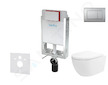kielle Genesis - Set předstěnové instalace, klozetu Oudee Vortex, sedátka softclose a tlačítka Gemini III, matný chrom 30505SZ77