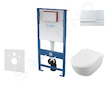 kielle Genesis - Set předstěnové instalace, klozetu Subway a sedátka softclose, CeramicPlus, tlačítko Gemini l, lesklý chrom SAN