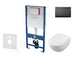 kielle Genesis - Set předstěnové instalace, klozetu Subway a sedátka softclose, CeramicPlus, tlačítko Gemini lll, matná černá SA