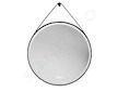 kielle Idolio - Zrcadlo s LED osvětlením a vyhříváním, průměr 59 cm, černá 50324004
