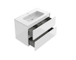 kielle Nefia - Skříňka včetně umyvadla, 80x55x46 cm, 2 zásuvky, lesklá bílá 50027S820