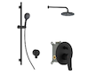 kielle Nefia - Sprchový set s baterií pod omítku, pro 2 spotřebiče, s příslušenstvím EcoSpare a tělesem, matná černá 20627SP104