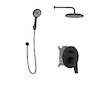 kielle Nefia - Sprchový set s baterií pod omítku, pro 2 spotřebiče, s příslušenstvím EcoSpare a tělesem, matná černá 20627SP114