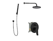 kielle Nefia - Sprchový set s baterií pod omítku, pro 2 spotřebiče, s příslušenstvím EcoSpare a tělesem, matná černá 20627SP124