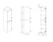 kielle Nefia - Vysoká skříňka závěsná, 160x35x35 cm, lesklá bílá 50027010