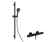 kielle Oudee - Sprchový set s termostatickou baterií, tyčí, hadicí a sprchovou hlavicí EcoSpare, matná černá 20602SNT74