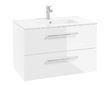 kielle Vega - Skříňka včetně umyvadla,80x50x46 cm, 2 zásuvky, lesklá bílá 50018S80