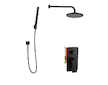 kielle Vega - Sprchový set s baterií pod omítku, pro 2 spotřebiče, s příslušenstvím EcoSpare a tělesem, matná černá 20618SP104