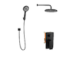 kielle Vega - Sprchový set s baterií pod omítku, pro 2 spotřebiče, s příslušenstvím EcoSpare a tělesem, matná černá 20618SP94