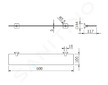 Kludi Vela S - Polička, délka 60 cm, sklo/kartáčované zlato 25973N0