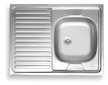 Novaservis Dřez 60x80 celoplošný s okapem levý nerez DR60/80L