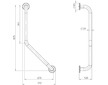 Novaservis Úhlové držadlo s krytkami 400x400mm bílé R66404,11