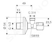 Schell Comfort - Pračkový připojovací ventil, chrom 033000699