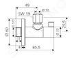 Schell Wing - Designový rohový regulační ventil, chrom 053920699