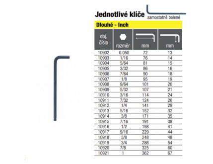 BONDHUS L.-klíč 7/32 inch 10911