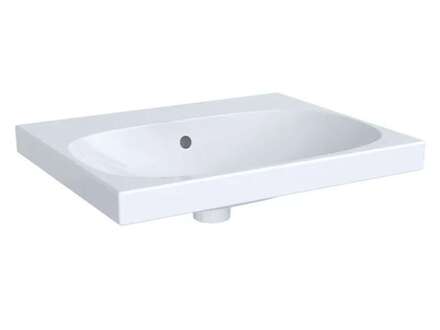Geberit Acanto - Umyvadlo 60x48 cm, s přepadem, otvor pro baterii, bílá 504.620.01.1
