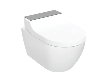 Geberit AquaClean - Elektronický bidet Tuma Comfort s keramikou, závěsný, TurboFlush, SoftClosing, KeraTect, sklo/černá 146.290.