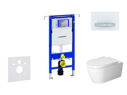 Geberit Duofix - Modul pro závěsné WC s tlačítkem Sigma50, alpská bílá + Duravit ME by Starck - WC a sedátko, Rimless, SoftClose