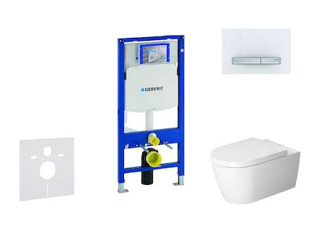 Geberit Duofix - Modul pro závěsné WC s tlačítkem Sigma50, alpská bílá + Duravit ME by Starck - WC a sedátko, Rimless, SoftClose