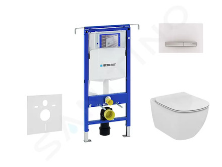 Geberit Duofix - Modul pro závěsné WC s tlačítkem Sigma50, alpská bílá + Ideal Standard Tesi - WC a sedátko 111.355.00.5 NF8