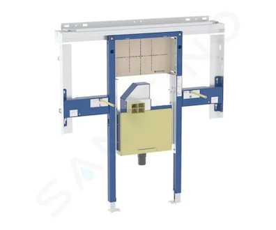 Geberit Duofix - Předstěnová instalace pro umyvadlo Geberit ONE 120 cm, pro nástěnnou armaturu, podomítkový sifon a prvek Clou, 