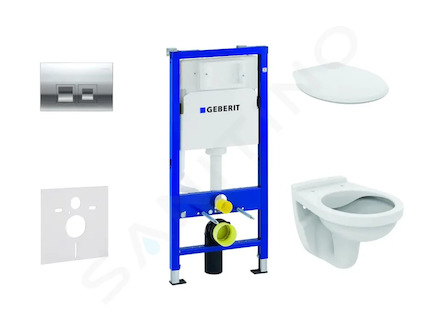 Geberit Duofix - Set předstěnové instalace, klozet Alpha se sedátkem, tlačítko Delta35, lesklý chrom 458.103.00.1 NR5