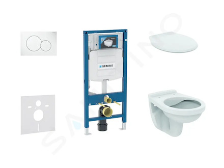 Geberit Duofix - Set předstěnové instalace, klozet Alpha se sedátkem, tlačítko Sigma01, alpská bílá 111.300.00.5 NR1