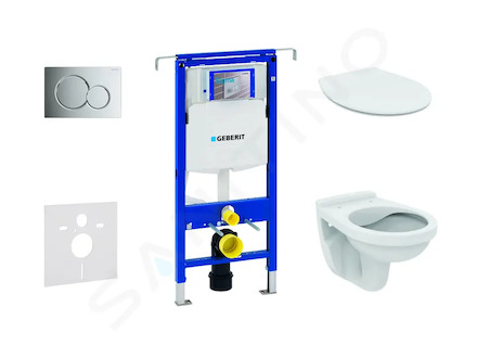 Geberit Duofix - Set předstěnové instalace, klozet Alpha se sedátkem, tlačítko Sigma01, lesklý chrom 111.355.00.5 ND2