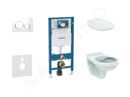 Geberit Duofix - Set předstěnové instalace, klozet Alpha se sedátkem, tlačítko Sigma20, bílá/chrom 111.300.00.5 NR4