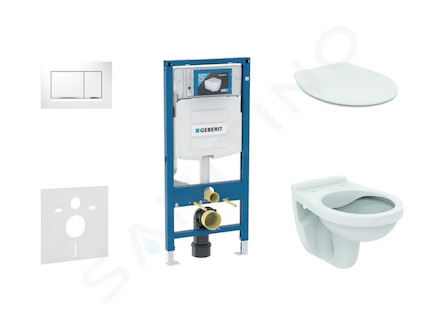 Geberit Duofix - Set předstěnové instalace, klozet Alpha se sedátkem, tlačítko Sigma30, bílá/chrom 111.300.00.5 ND5