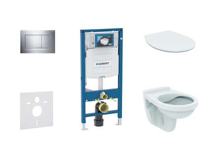 Geberit Duofix - Set předstěnové instalace, klozet Alpha se sedátkem, tlačítko Sigma30, chrom 111.300.00.5 ND6