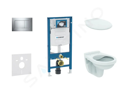 Geberit Duofix - Set předstěnové instalace, klozet Alpha se sedátkem, tlačítko Sigma30, chrom 111.300.00.5 NR6