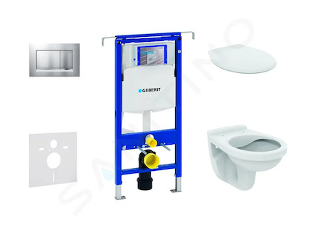 Geberit Duofix - Set předstěnové instalace, klozet Alpha se sedátkem, tlačítko  Sigma30, chrom mat/chrom 111.355.00.5 NR7