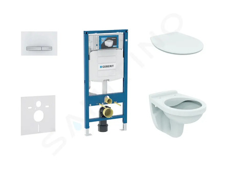 Geberit Duofix - Set předstěnové instalace, klozet Alpha se sedátkem, tlačítko Sigma50, alpská bílá 111.300.00.5 ND8