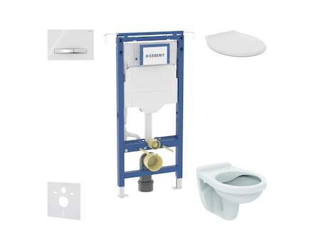 Geberit Duofix - Set předstěnové instalace, klozet Alpha se sedátkem, tlačítko Sigma50, alpská bílá SANI11CD3105