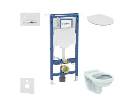 Geberit Duofix - Set předstěnové instalace, klozet Alpha se sedátkem, tlačítko Sigma50, alpská bílá SANI11CD3121